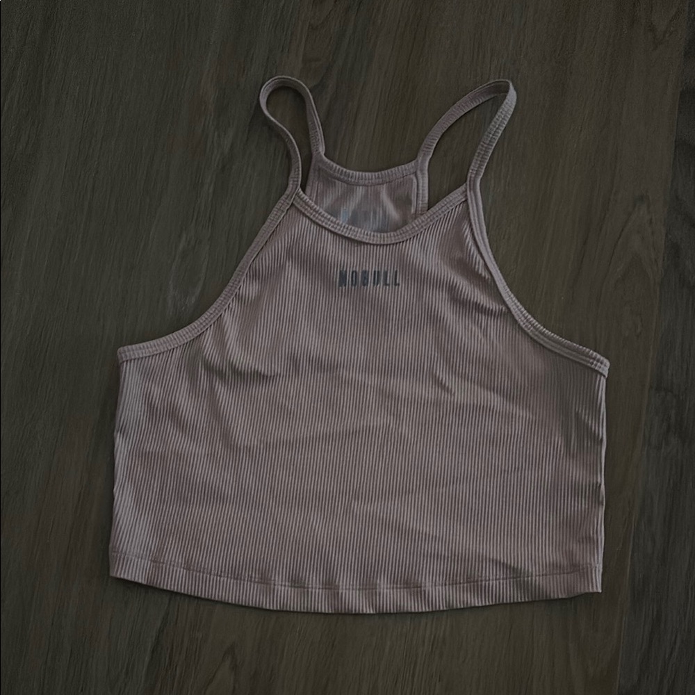 NOBULL Mauve Ribbed Crop Top